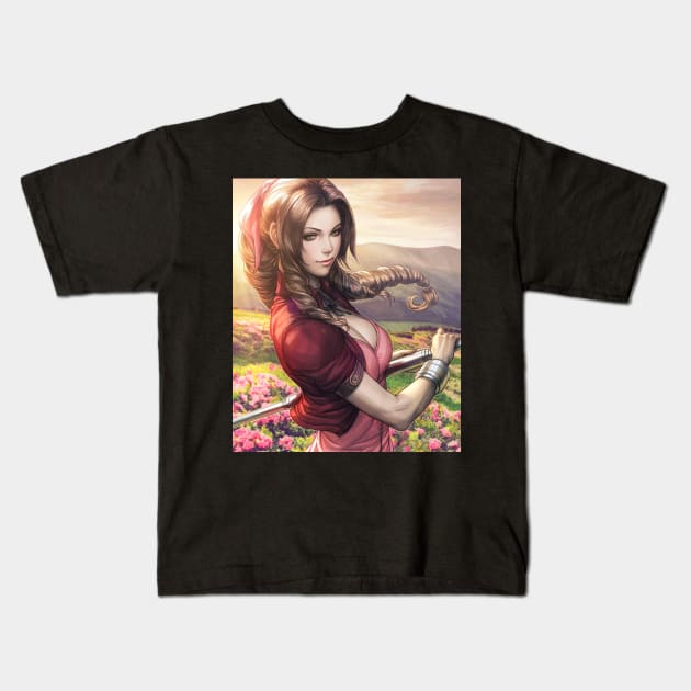 Aerith My Spellcaster Kids T-Shirt by SkyfrNight